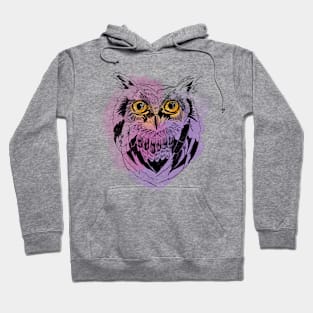 Owl graphic illustration on watercolor background Hoodie